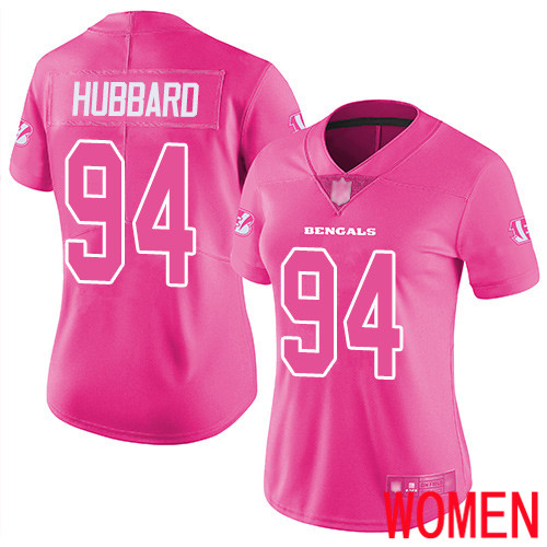 Cincinnati Bengals Limited Pink Women Sam Hubbard Jersey NFL Footballl #94 Rush Fashion->women nfl jersey->Women Jersey